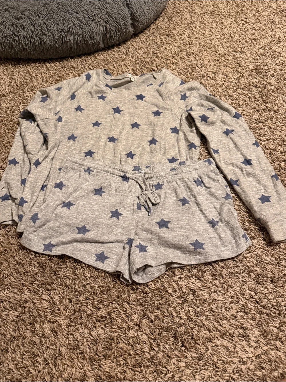 PJ Salvage Gray and Navy Star Lounge Pajama Set